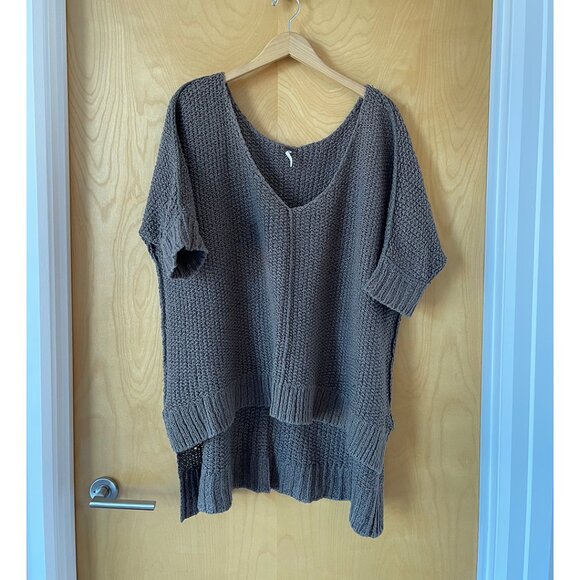 FREE PEOPLE COTTON SEED STITCH HI LOW SWEATER - Picture 1 of 2